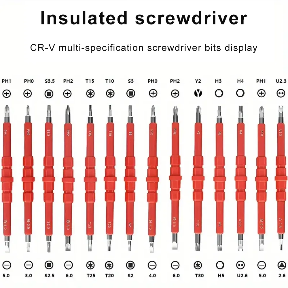Household Slotted Phillips Screwdriver Set – Durable Chrome Vanadium Steel