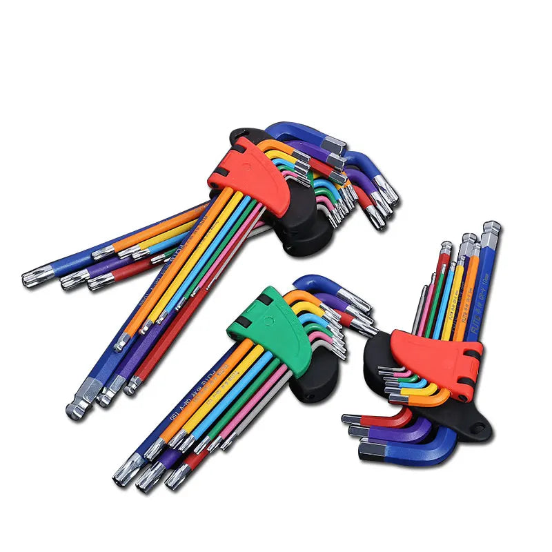 Allen Key 1.5-10mm Socket Wrench Set Colorful Double-End Torx Star L Ball-End Hex Allen Key Universal Spanner Repair Hand Tools