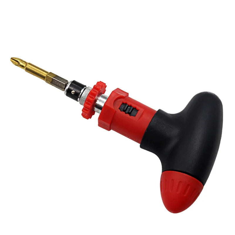 1/4" Ratchet T-Type Screwdriver Handle for 6.35mm Hex Bits | Reversible Bit Holder Tool for DIY, Furniture &amp; Home Repair