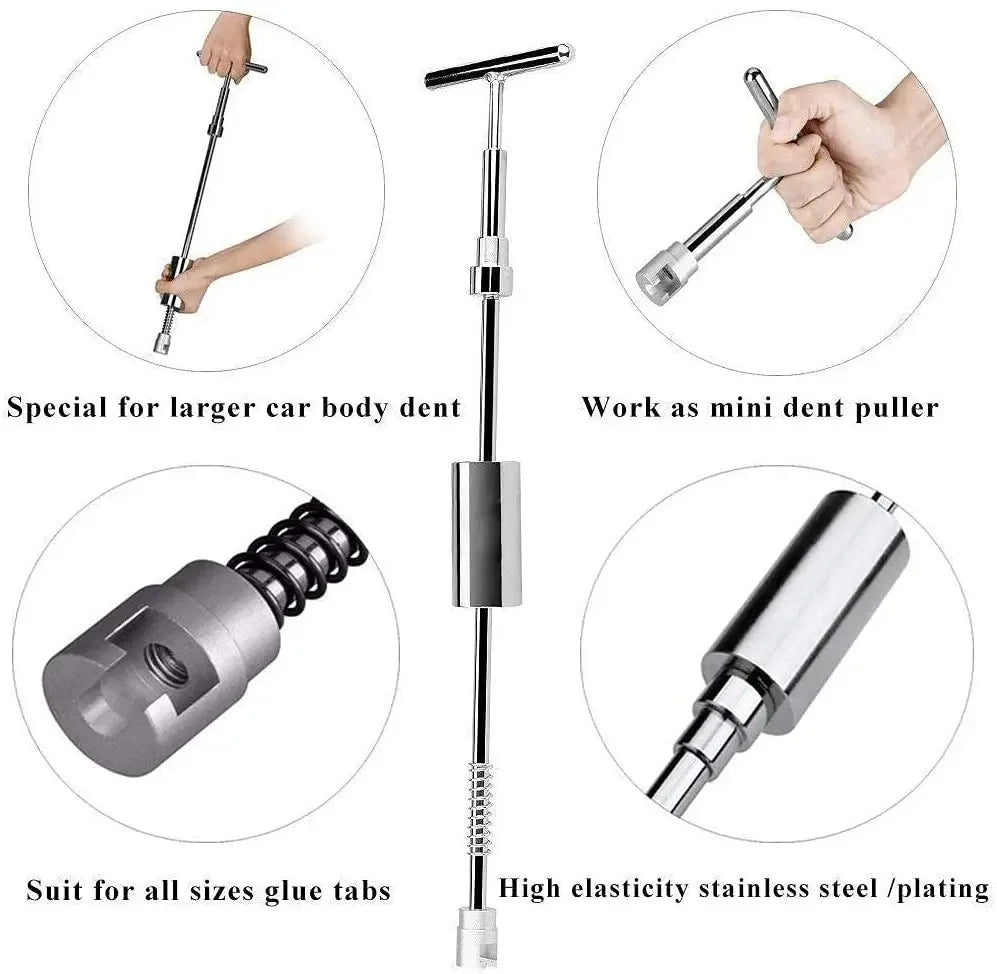 Car Dent Repair Tool Kit – Long &amp; Bridge Pullers with Glue Gun