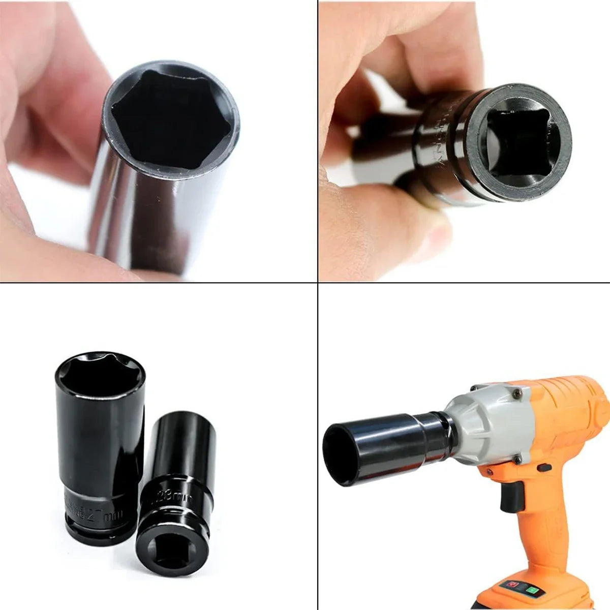 Heavy Duty 35‑Piece Car &amp; Truck Deep Impact Socket Set – 1/2" Drive, 8–32mm Metric