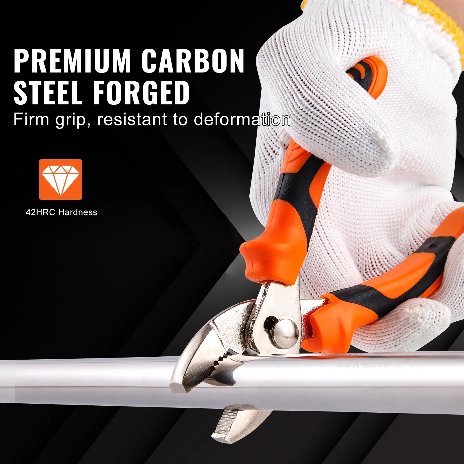 8-Piece Pliers Set High Carbon Steel 12"/10"/8" Groove Joint Pliers 8" Linesman's Pliers 8" Long Nose Pliers