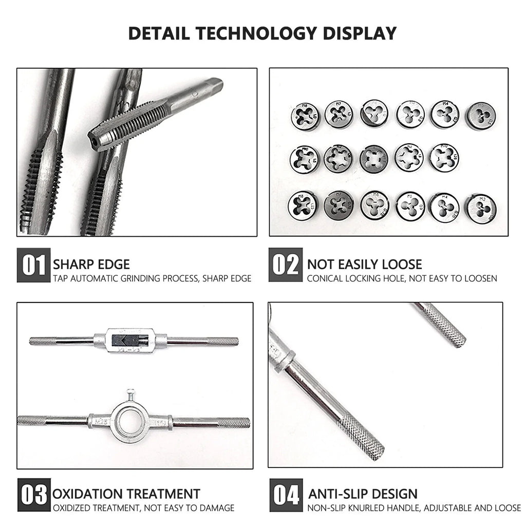 Tap &amp; Die Set – Professional Threading Tools (110pcs / 32pcs / 40pcs Options)