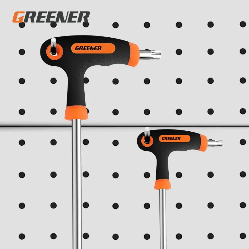 Hex Key Wrench Ball End Allen Hex Key Universal Double-end Hex Wrench Set Ball Head T-Type Handle Repair Bicycle Household Tools