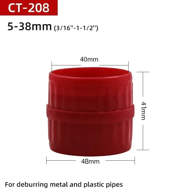 CT-208 / CT-209B Pipe Deburring Tool – 5–40mm Reamer for Metal & Plastic Pipes | Durable ABS / PP Handle, Spring Steel Blade