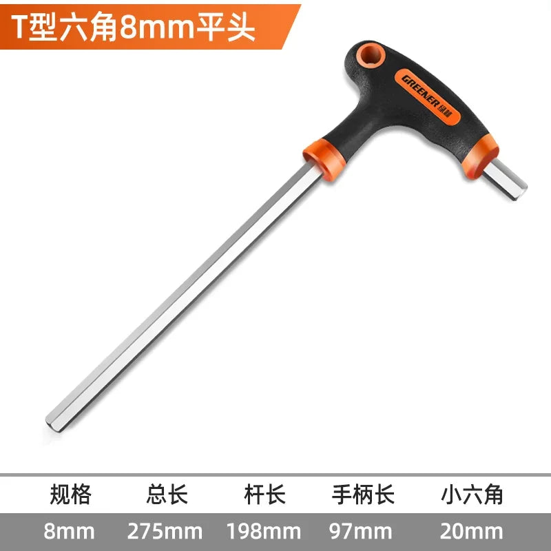 Hex Key Wrench Ball End Allen Hex Key Universal Double-end Hex Wrench Set Ball Head T-Type Handle Repair Bicycle Household Tools