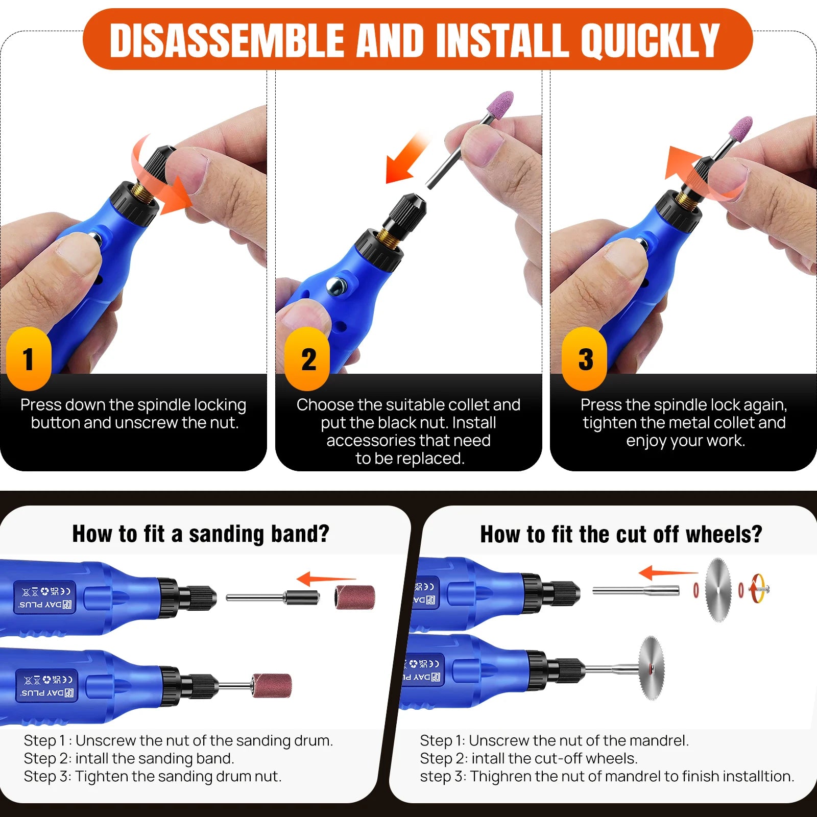 Rechargeable Rotary Tool – Cordless Mini Grinder with 80 Accessories