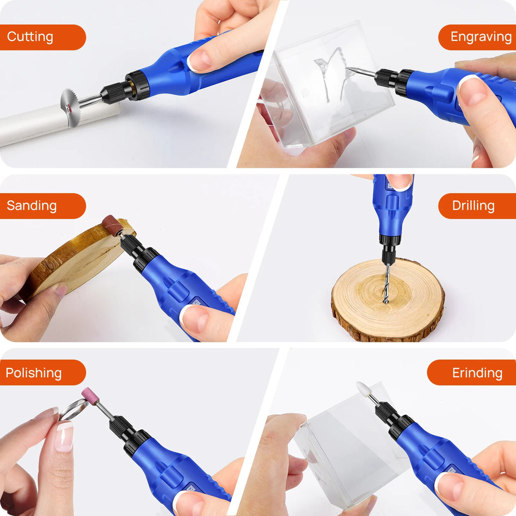 Rechargeable Rotary Tool – Cordless Mini Grinder with 80 Accessories