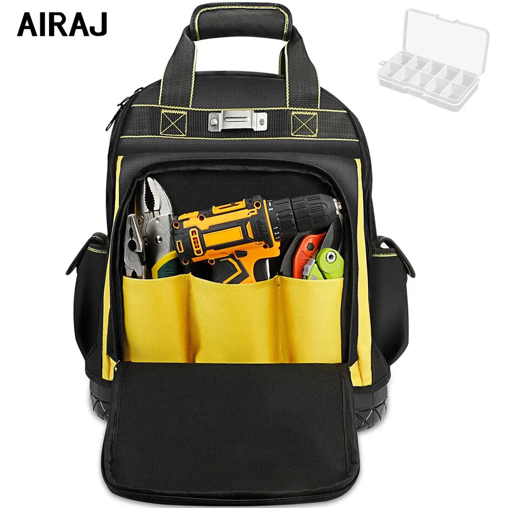 Waterproof Tool Backpack Tool Bag Rubber Base Heavy Duty Tool Organizer Electrician Plumber Maintenance Worker Tool Bags