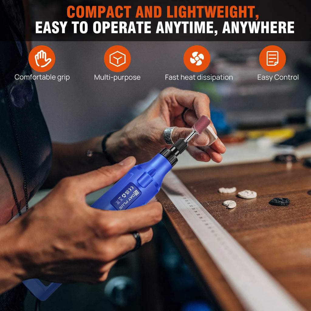 Rechargeable Rotary Tool – Cordless Mini Grinder with 80 Accessories