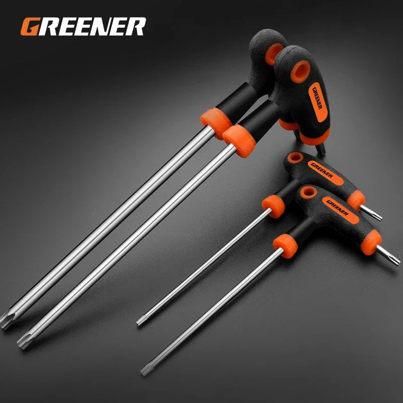 Hex Key Wrench Ball End Allen Hex Key Universal Double-end Hex Wrench Set Ball Head T-Type Handle Repair Bicycle Household Tools